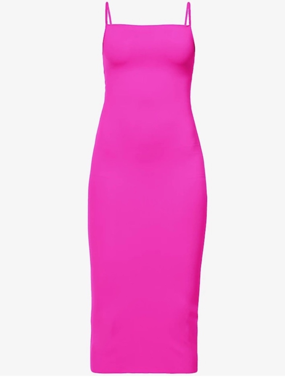 Good American Neon Pink Midi Slip Dress